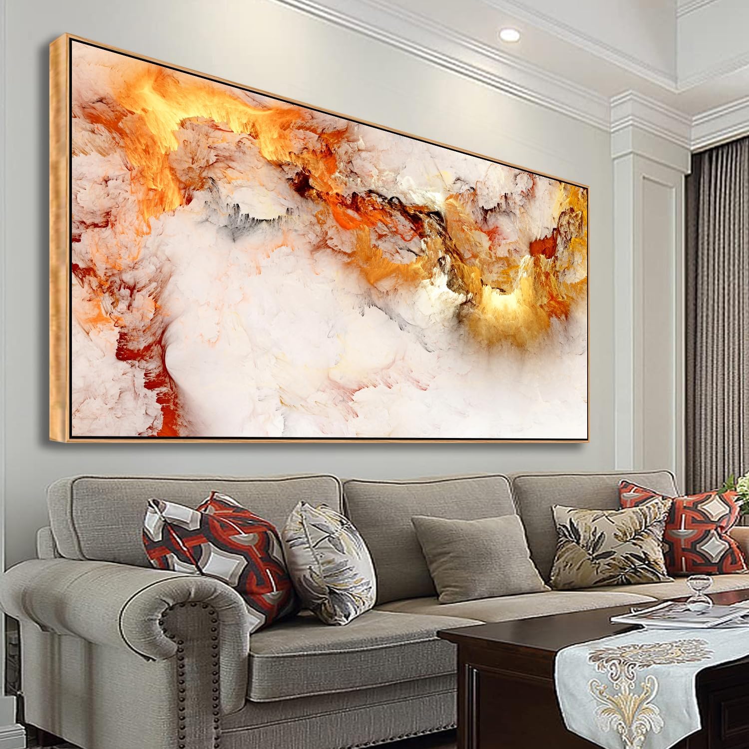 Tucai Decor Wall Art Clouds Abstract Canvas Print Wall Decor - Modern Artwork for Living Room and Bedroom, Frame Abstract Color Pictures, Ready to Hang, 20x40inch (Framed)