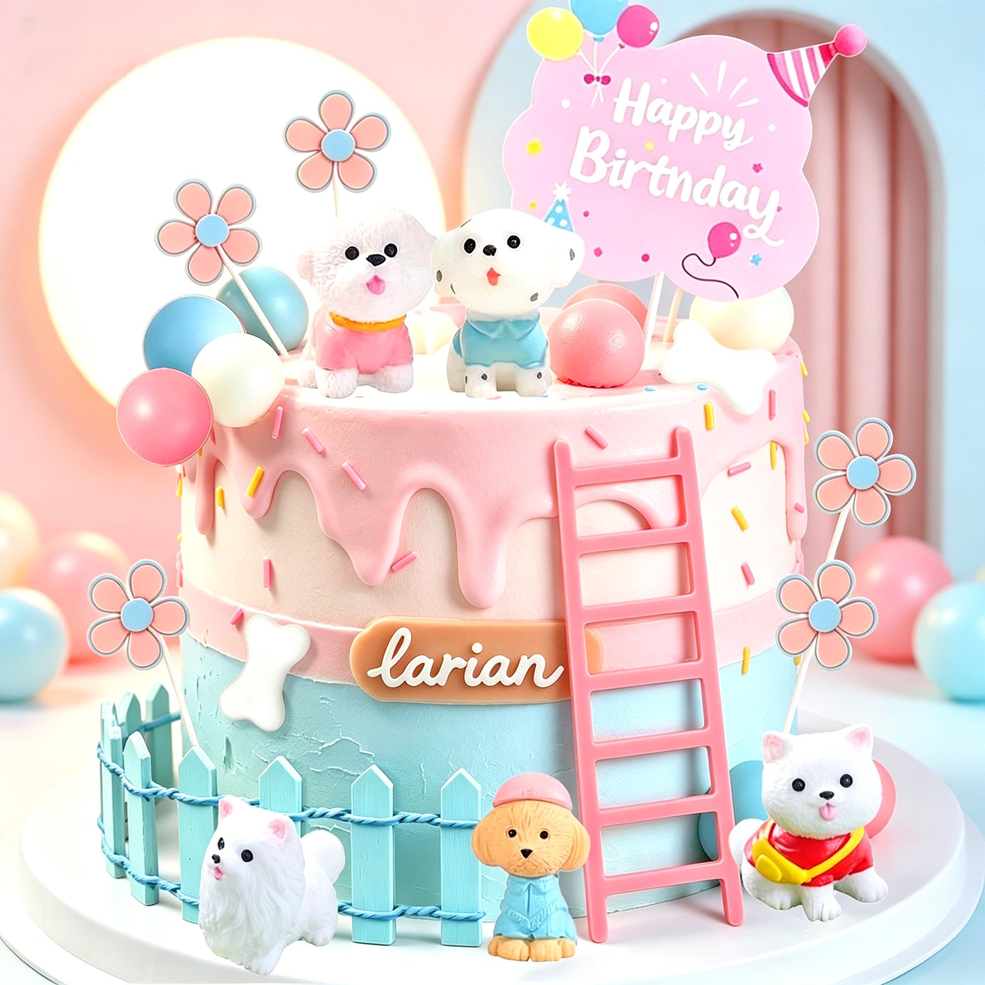 Dog Puppy Cake Toppers Animal Figure Cake Decorations