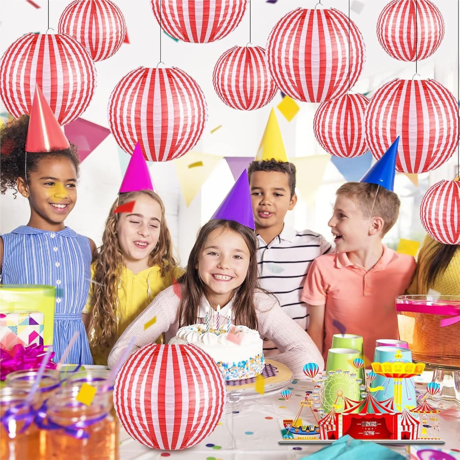 Papierowe Lampiony 12 Szt. Papierowych Lampionów Wiszących Z Abażurem Do Dekoracji Na Przyjęcie Urodzinowe W Nowym Roku Dekoracje Imprezę(20cm)