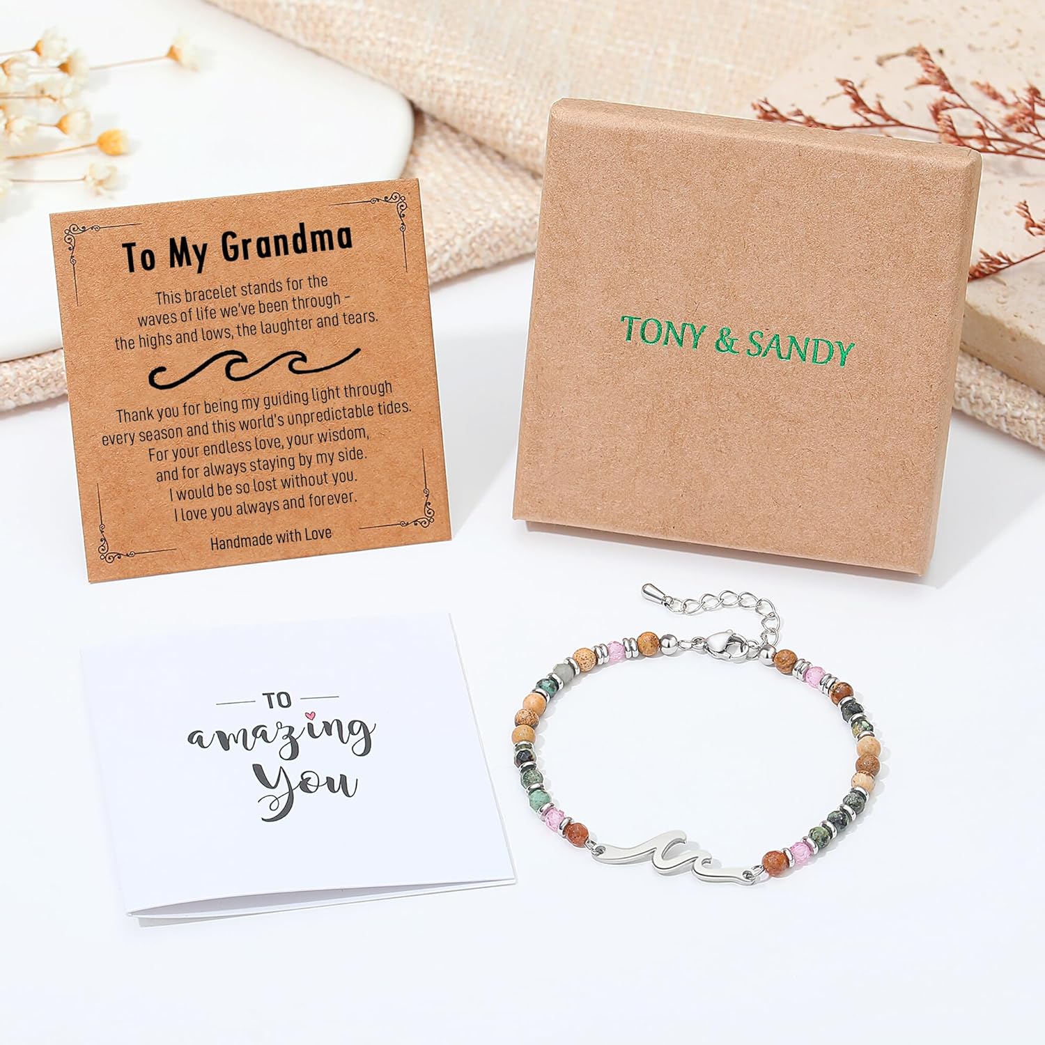 TONY & SANDY Friend Gifts for Women, Unique Valentine's Day Gifts for Her, Sister Gifts from Sister, Wave Bracelet, Christmas Birthday Gifts for Women, Bestie Friendship Bracelets - Image 6