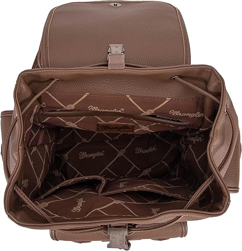 Miniatura 5 de Wrangler Mochila vintage para hombres y mujeres, mochila grande para trabajo, negocios, viajes, bolsas impermeables, Caqui oscuro, Mochilas de viaje