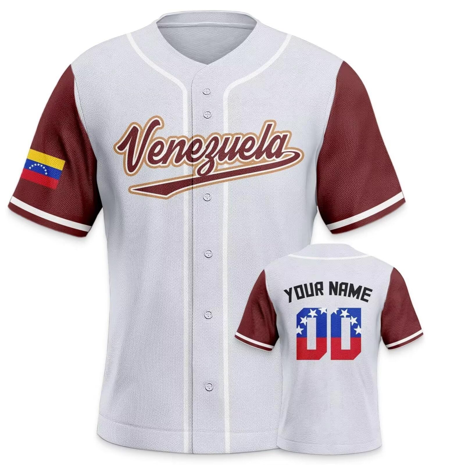 Custom 2026 World Baseball Venezuela Jersey Sports Shirt for Fans Men Youth Women Gifts Personalize Your Name Number S-6XL