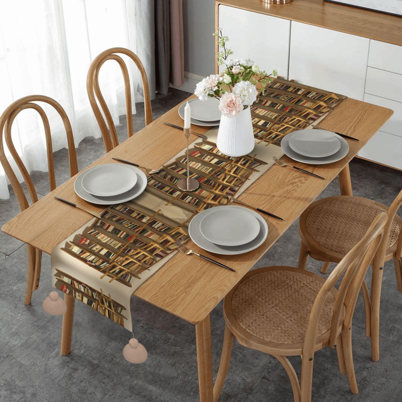 Chemin de table amusant pour protéger la table à manger avec un style ferme