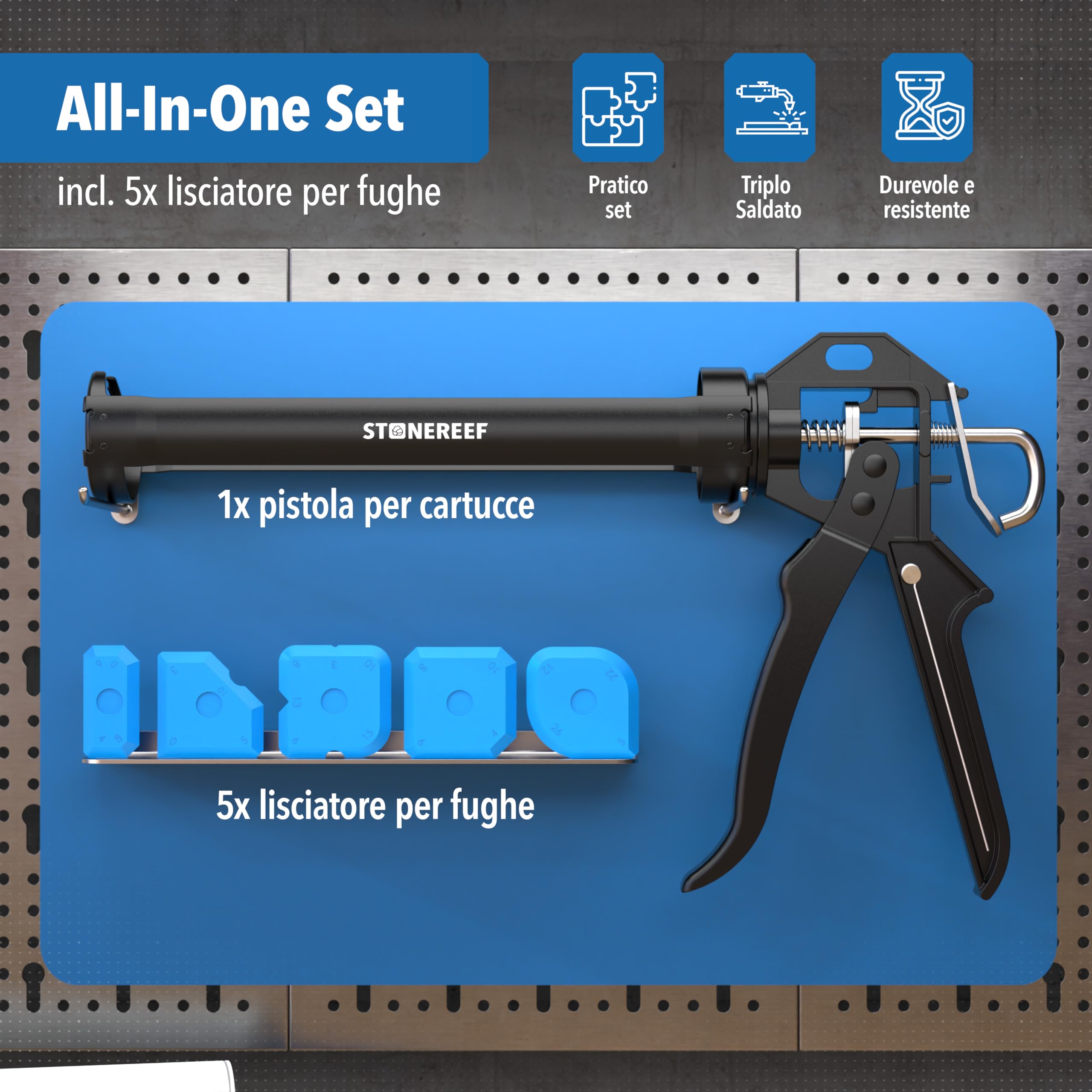 Pistola a cartuccia professionale 9" in metallo pressa per silicone