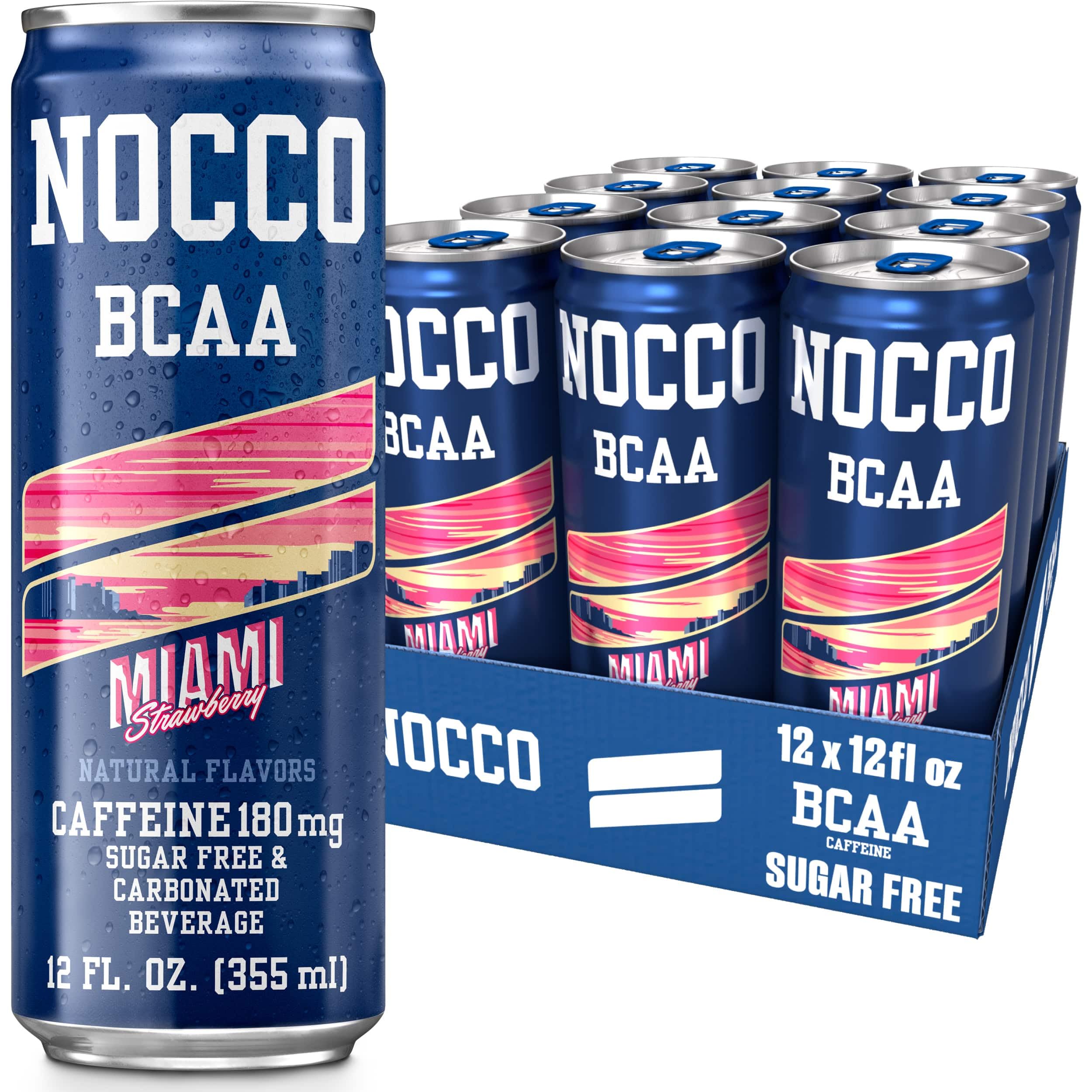Buy NOCCO BCAA Energy Drink Miami Strawberry 12 Fl Oz (Pack of 12