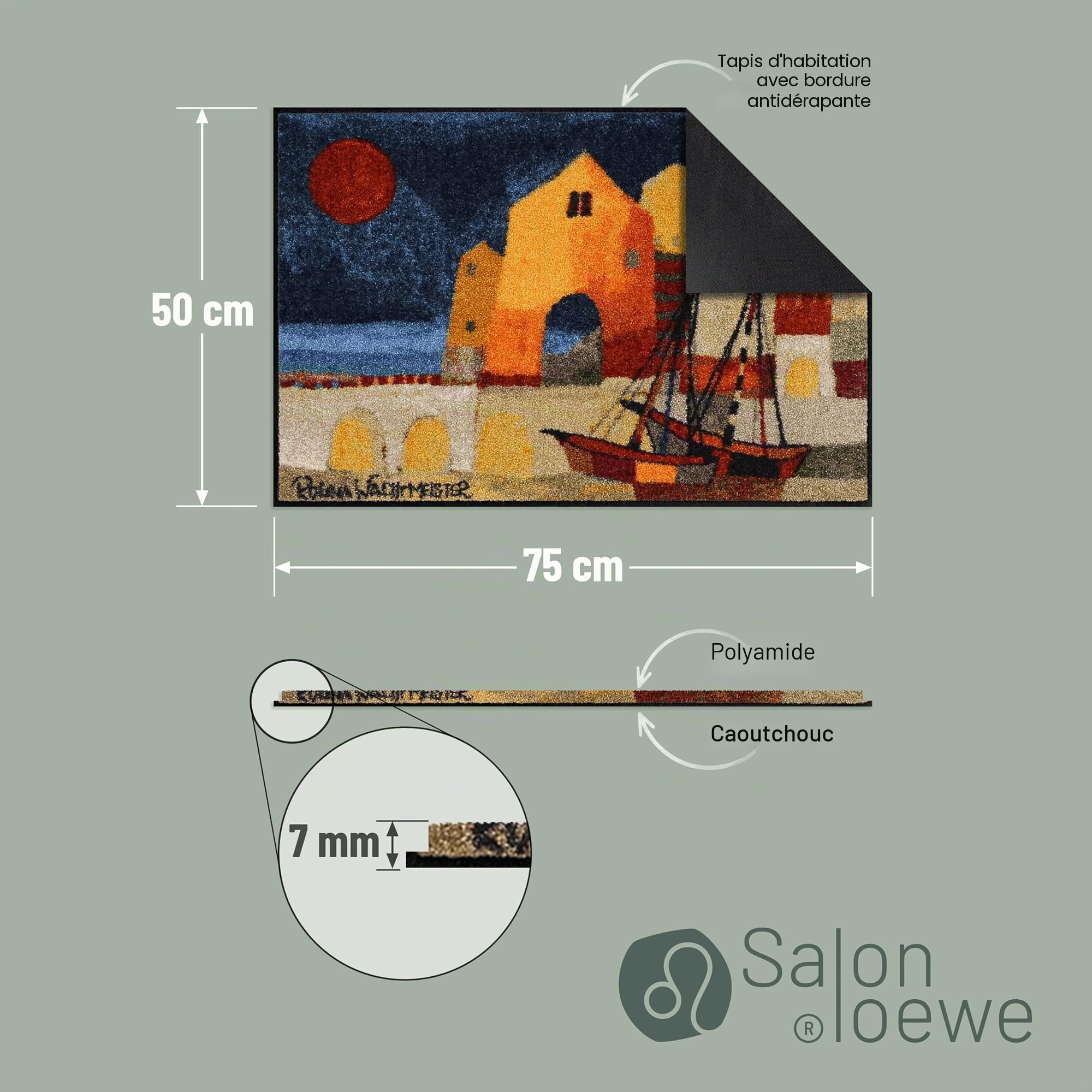 Rosina Wachtmeister Paillasson lavable 50 x 75 cm Sunset Glow