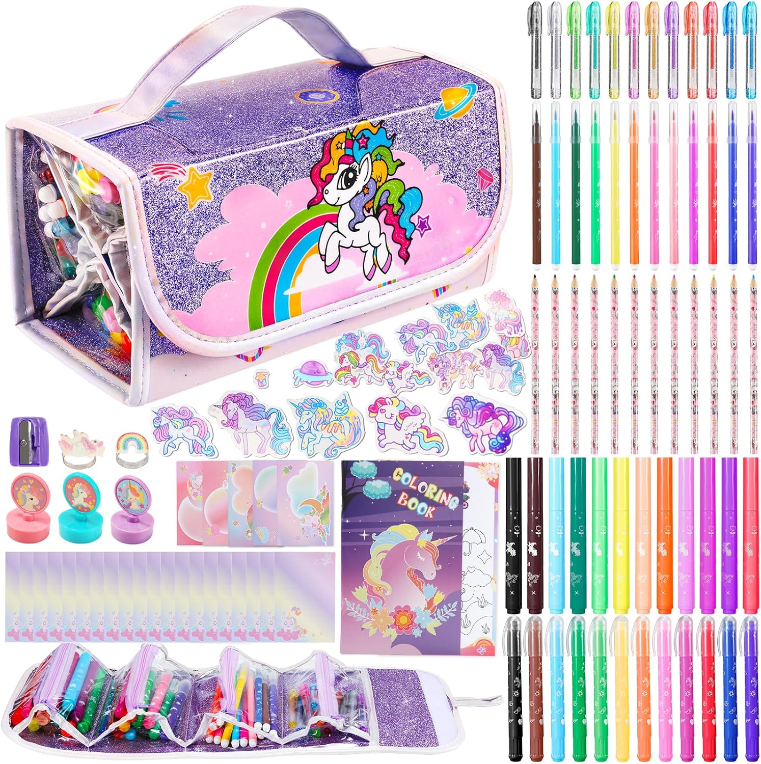 Amazon.com: Nicpro 115PCS Unicorn Fruit Scented Washable Markers Set ...