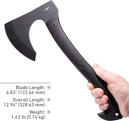 Miniatura 5 de CRKT Skeggox - Hacha táctica para exteriores SK-5 Full Tang SK-5 con barba, mango de nailon reforzado con vidrio y funda Kydex 2917