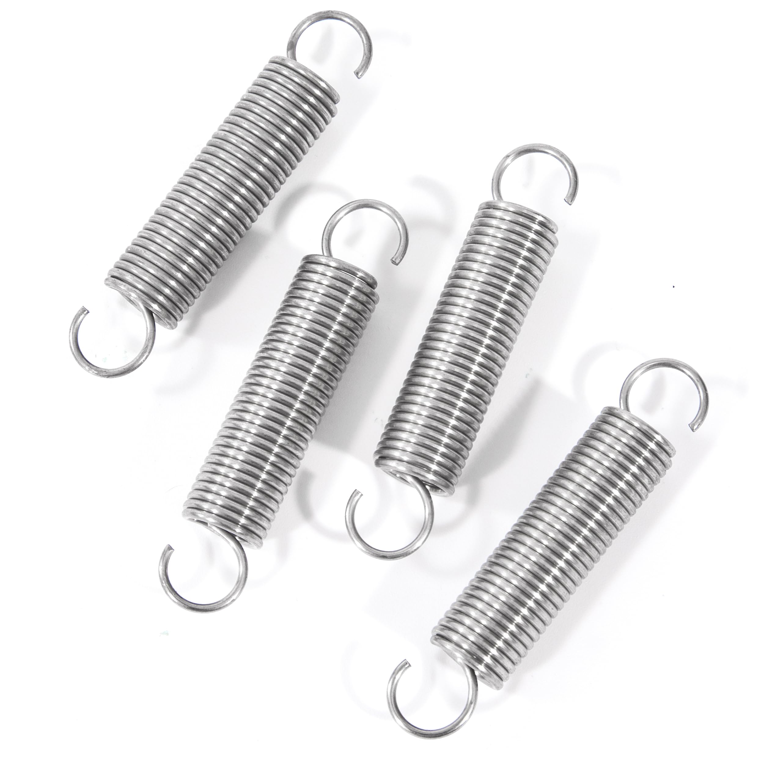 Sprężyny naciągowe 50 mm sprężyna naciągowa podwójny hak ze stali nierdzewnej średnica drutu 1,1 mm średnica zewnętrzna 10 mm ciągnięcie 2,37 kg 4 sztuki