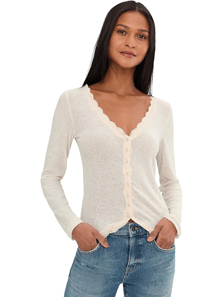 White Free People Big Love Rib Cardi