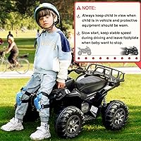 Vista 8 de Soar Electirc - Cuatro ruedas para niños pequeños de 4 ruedas 3-6, cuatrimoto de 12 V a batería, Quad para niños con luces LED, música, alta