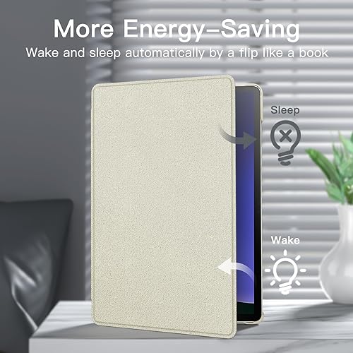 Miniatura 5 de JETech Funda para Samsung Galaxy Tab S9 de 11 pulgadas con soporte para bolígrafo S, funda protectora delgada para tablet, visión multiángulo (beige)