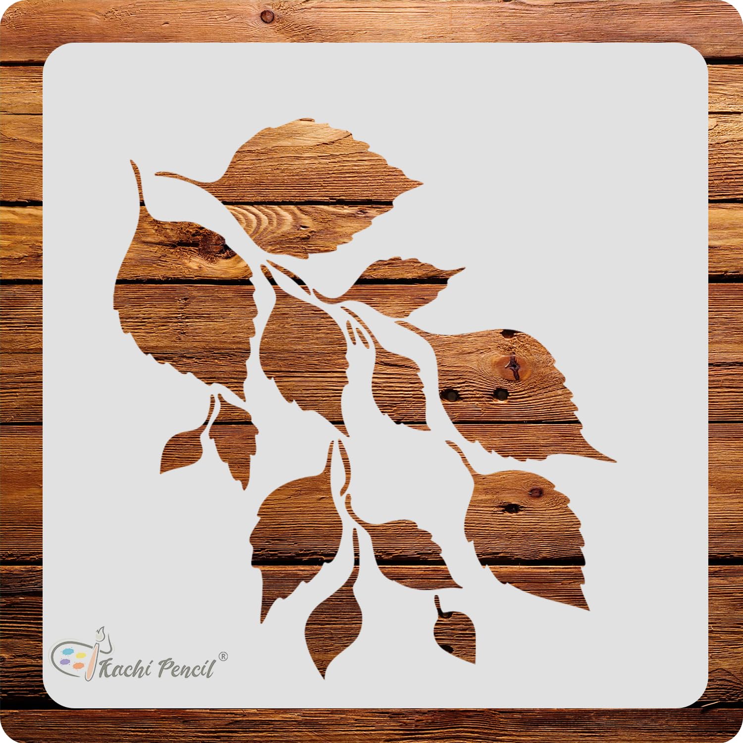Leaf Pattern Craft Stencil, Size 6x6 Inch, Reusable for Painting, Fabric, Glass, Wall, and Craft Projects-image-10