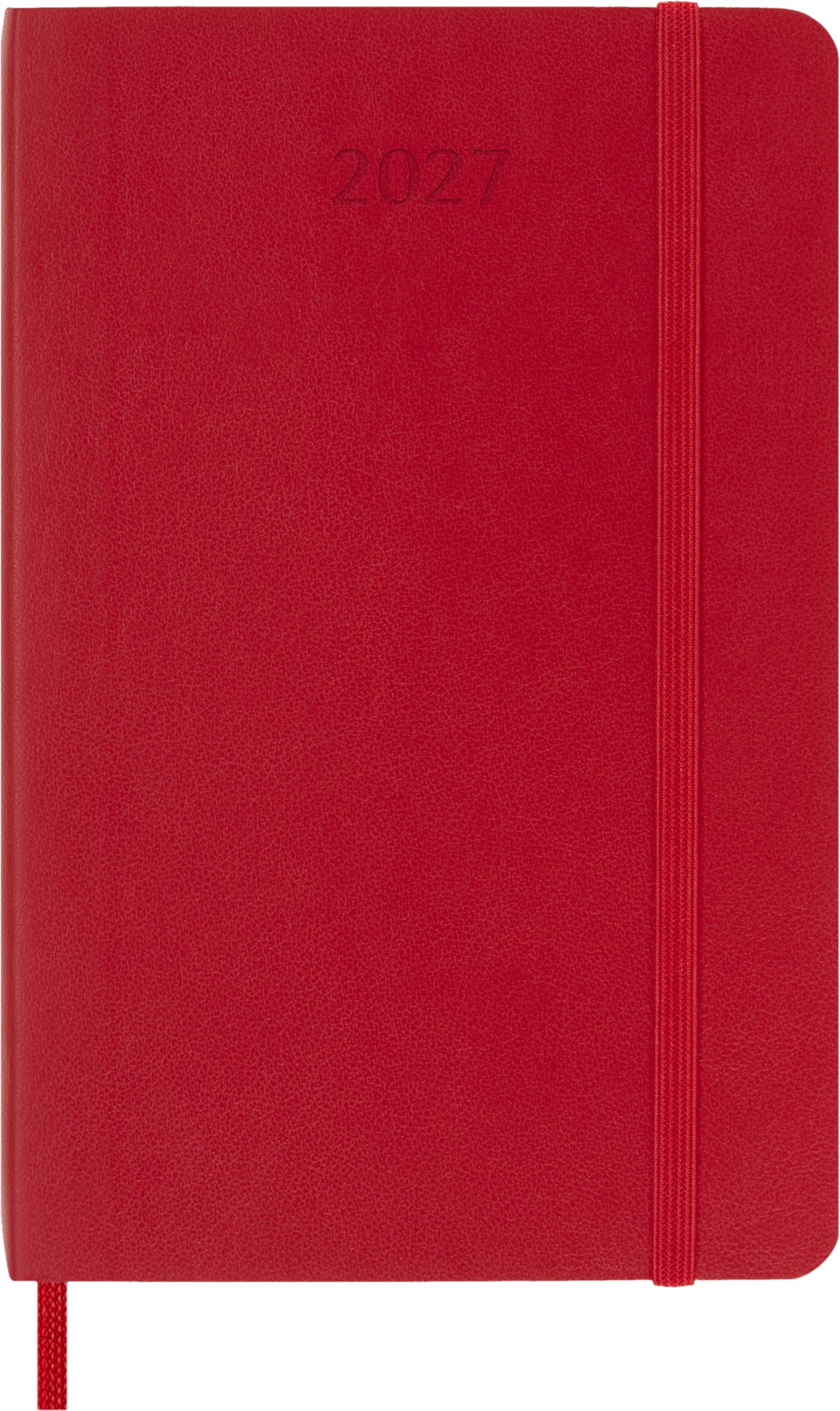 Moleskine Daily Planner 2027, Soft Cover 12 Month Diary with Elastic Closure, Pocket Size 9x14 Cm, Scarlet Red