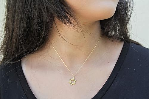 Miniatura 6 de Star of David Necklace, Gold Filled Magen David, Thin Gold Star of David Necklace, Religious Necklace, Jewish Bar Bat Mitzvah Jewelry, Gift for Her