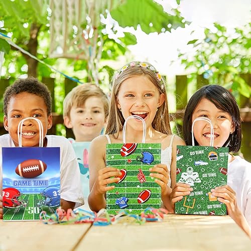 Miniatura 4 de Zonon Paquete de 20 bolsas de regalo de fiesta de fútbol, bolsas de regalo de dulces de fútbol con capucha para suministros de fiesta de fútbol,