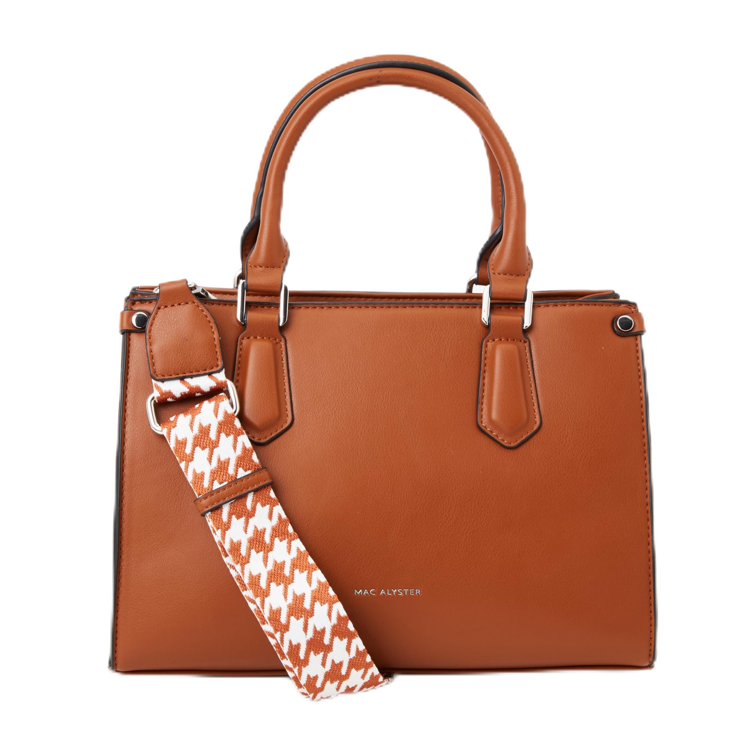 MAC ALYSTER Women Porte Main + Bandouliere Handbag, Cognac, Standard