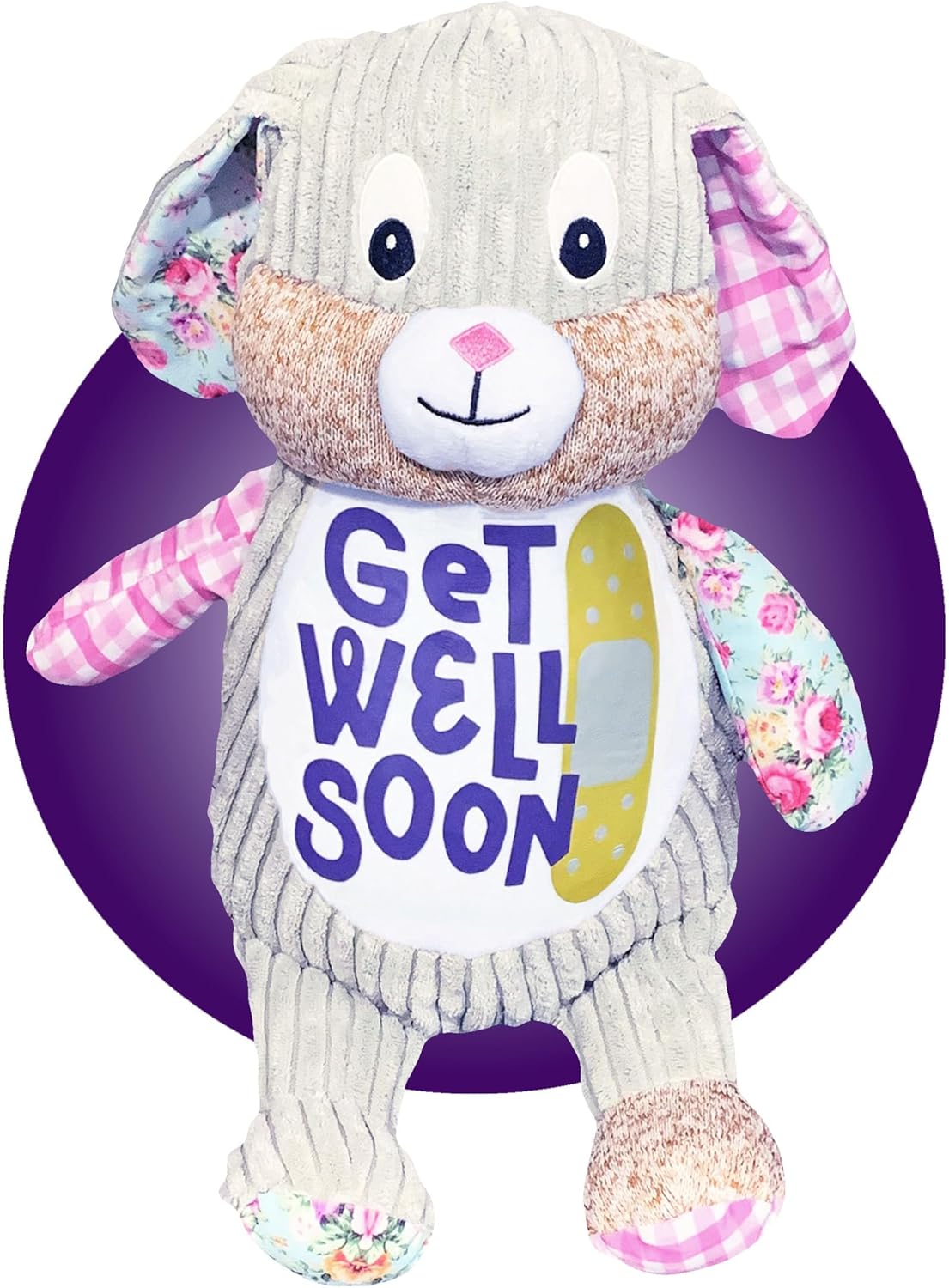 Get Well Soon Gifts for Girls - Personalized Surgery Recovery 17" Stuffed Bunny - Get Well Soon Care Package - Feel Better Gifts for Women - After Surgery Items for Kids (Pink Bunny)