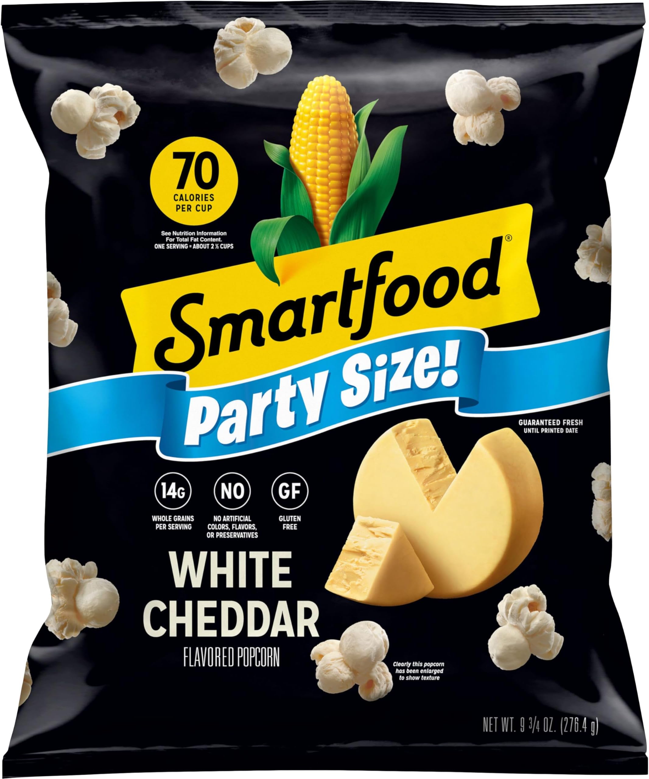 Smartfood Popcorn, White Cheddar, Gluten Free, 9.75oz Party Size Bag