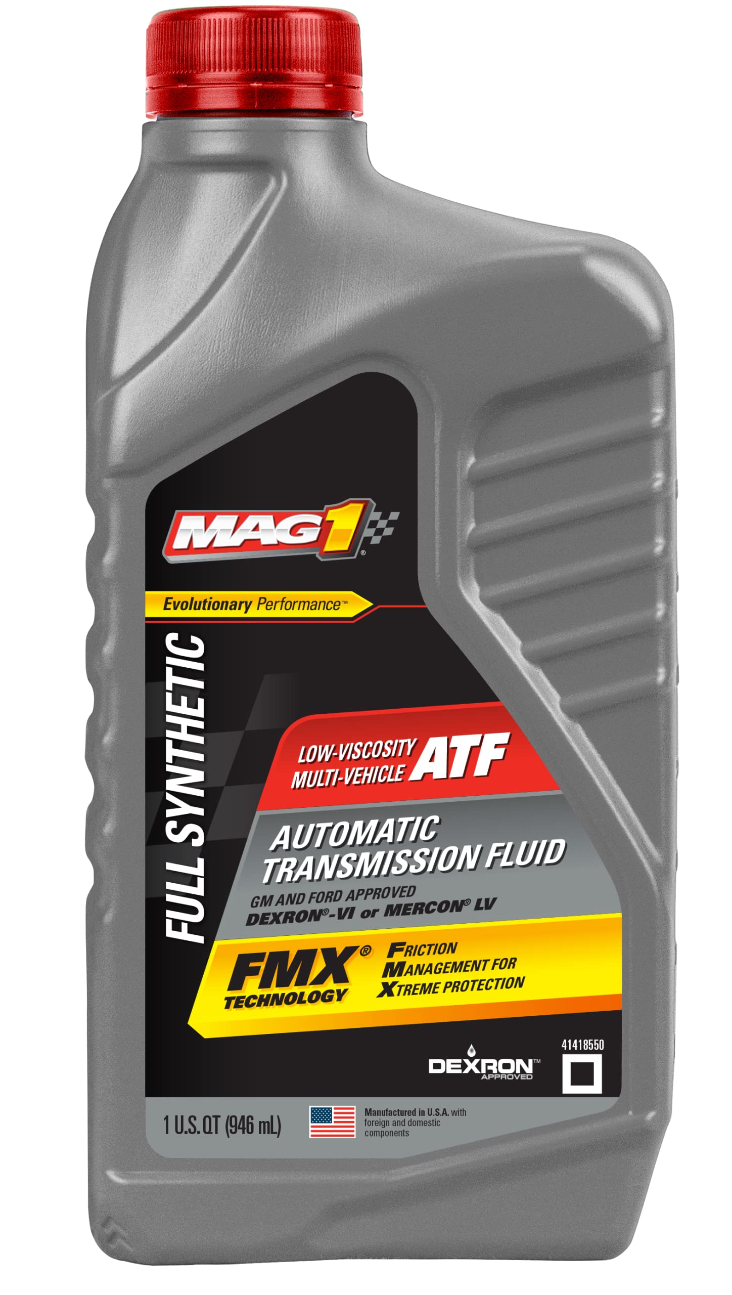 Mag 1 64092 Low Viscosity Multi-Vehicle Full Synthetic Automatic Transmission Fluid - 1 Quart (Pack of 6)