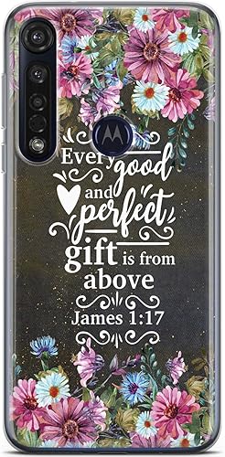 Mertak Funda de teléfono compatible con Motorola Edge + Moto G9 G8 Plus G7 Play Power Z4 James 117 de silicona protectora flexible con cita