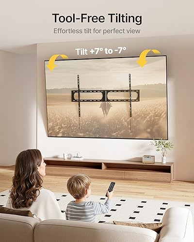 Miniatura 5 de monTEK Soporte de pared de TV inclinable resistente para televisores planos y curvos extra grandes de 37-140 pulgadas de hasta 300 libras, 4 pruebas