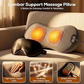 Smooth Triple Spine Fusion Back Massager with Heat, Vibration &Stretching
