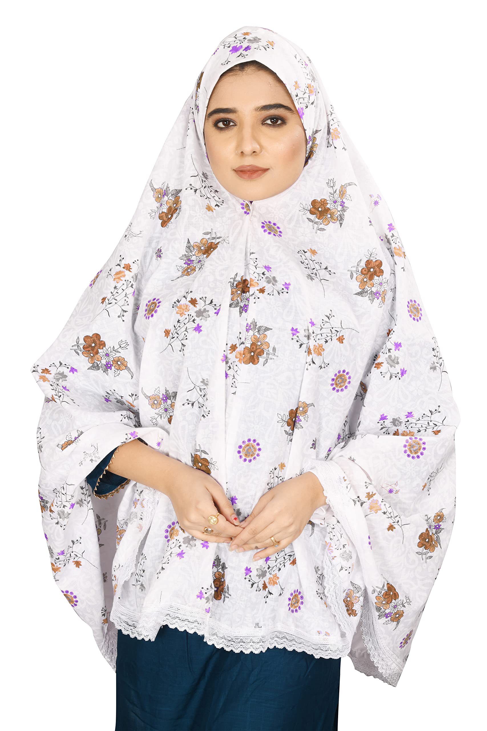Vastragrah Floral Print Cotton Blend Women Scarf | Long Chiffon Scarf Fancy Stylish Casual Hijab Scarf Floral Print Design For Girls & Women-picture-16