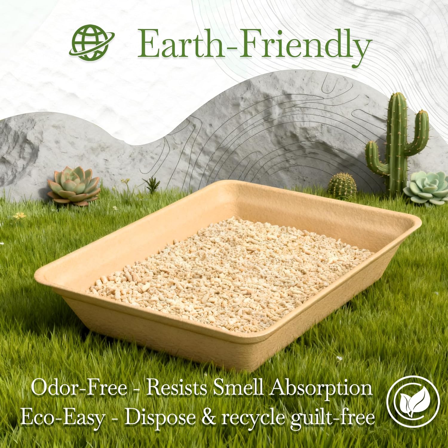 30-Pack Disposable Litter Boxes for Cats: Leak-Proof Pans for Kitty Foster Pets Odor Control Sustainable Trays 20/30/60