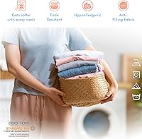 Vista 7 de XOOX Linen Juego de sábanas prémium de 800 hilos, sensación egipcia, 100% algodón, transpirable, color lila, tamaño King, 4 piezas, fácil ajuste