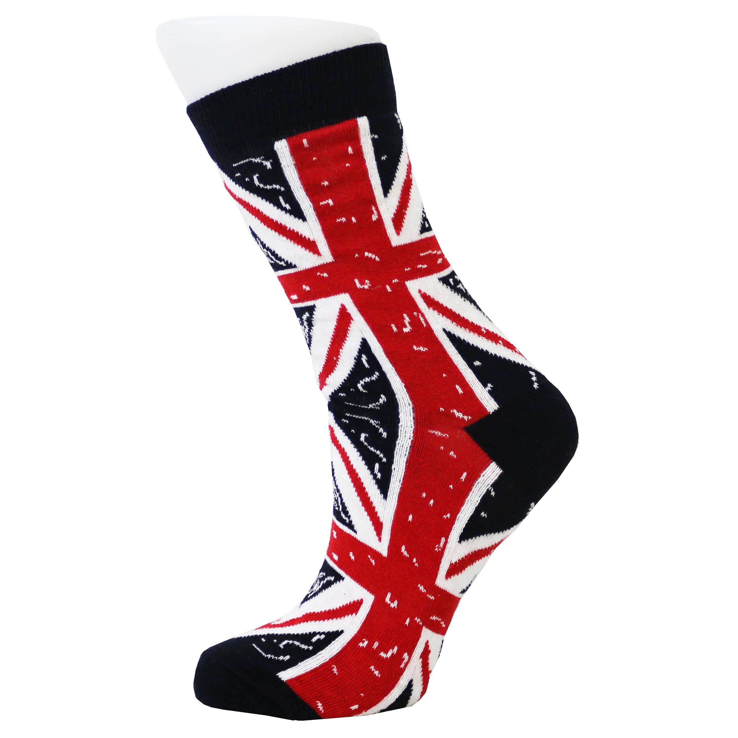 No.1 GiftsMen's Socks Union Jack British Flag Vintage Style Cotton Rich