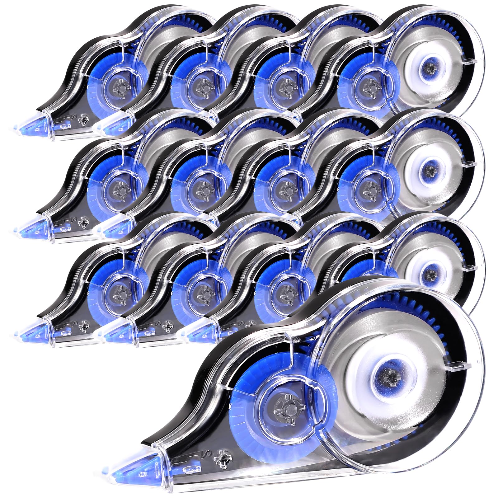 Lanjue 12 Stück Korrekturroller Maus, 5 mm x 12 m Korrekturmaus mit Schutzkappe Korrekturbänder Korrekturband Set Schreibwaren für Schüler Lehrer Büro Zuhause (Blau)