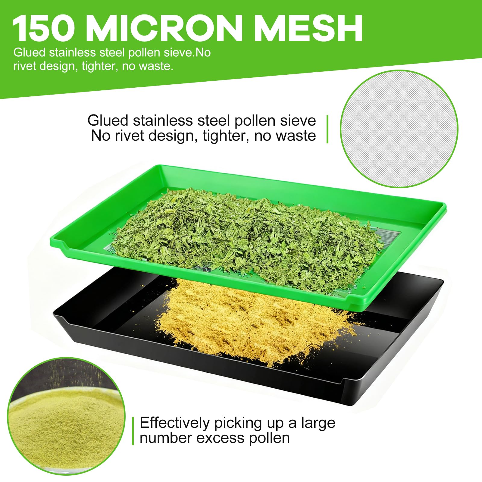 WingFly Trim Bin, plateau de garniture avec tamis à pollen de 38 x 25,4 cm, plateau de coupe avec lame droite, carte loupe et brosse de qualité supérieure, bol de coupe professionnel et tamis sec pour