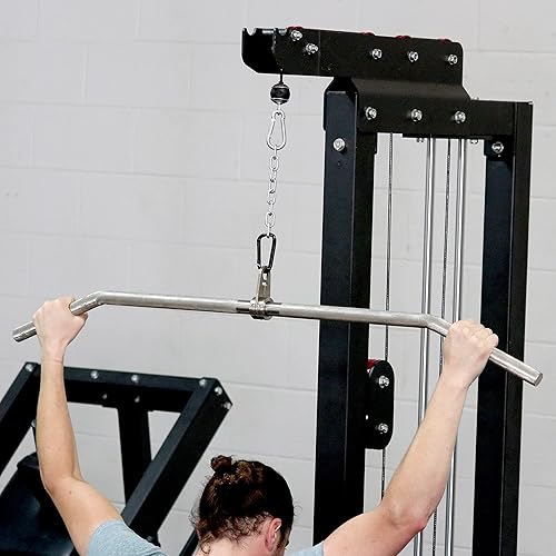 Miniatura 9 de Titan Fitness Barra LAT de acero inoxidable de 48 pulgadas de ancho