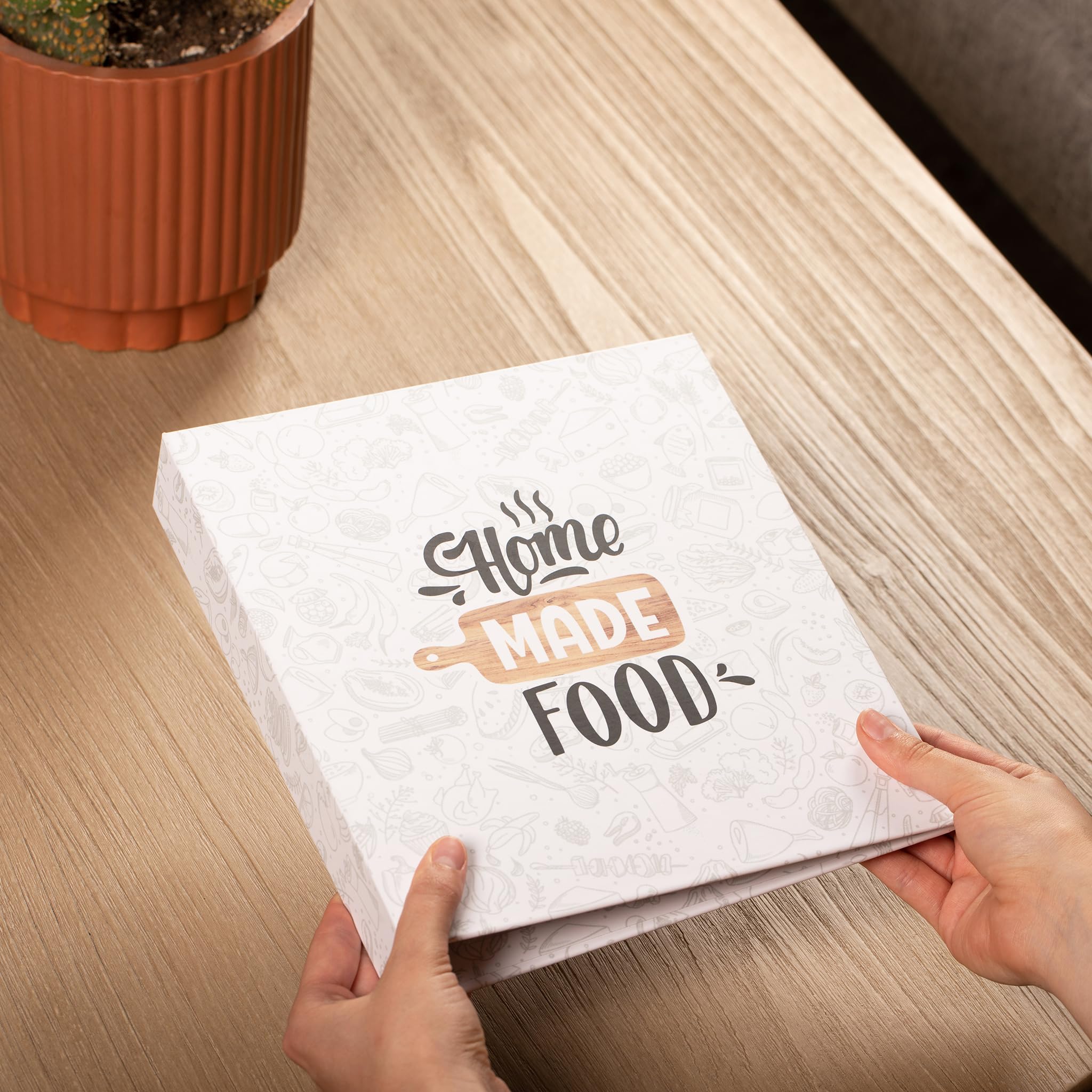 Raccoglitore per ricette con buste in plastica, 22,4 x 25,4 cm, con copertina rigida, include 40 biglietti di ricette vuoti, 8 divisori per categorie e 20 protezioni per fogli a doppia tasca, libro di