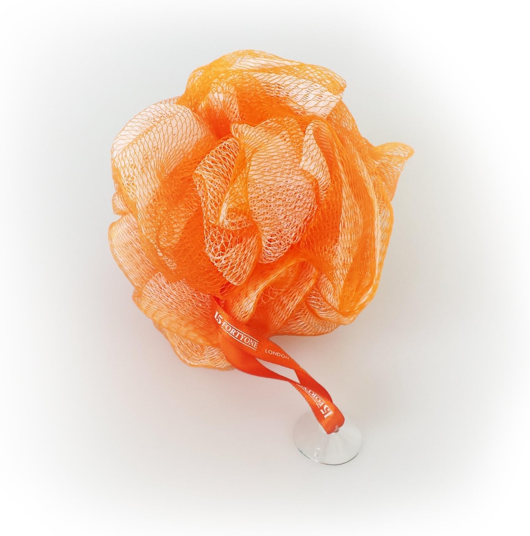 1541 London Exfoliating Bath & Shower Body Puff/Scrunchie/Buffer (Tangerine Orange)