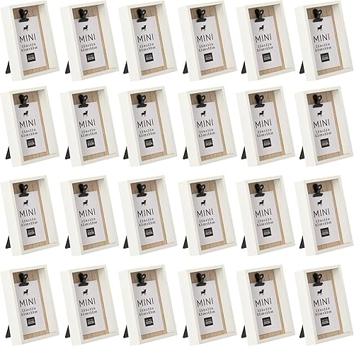 Paquete de 24: caja blanca profunda de 2.5 pulgadas x 3.5 pulgadas; marco de clip mini de Studio Décor®