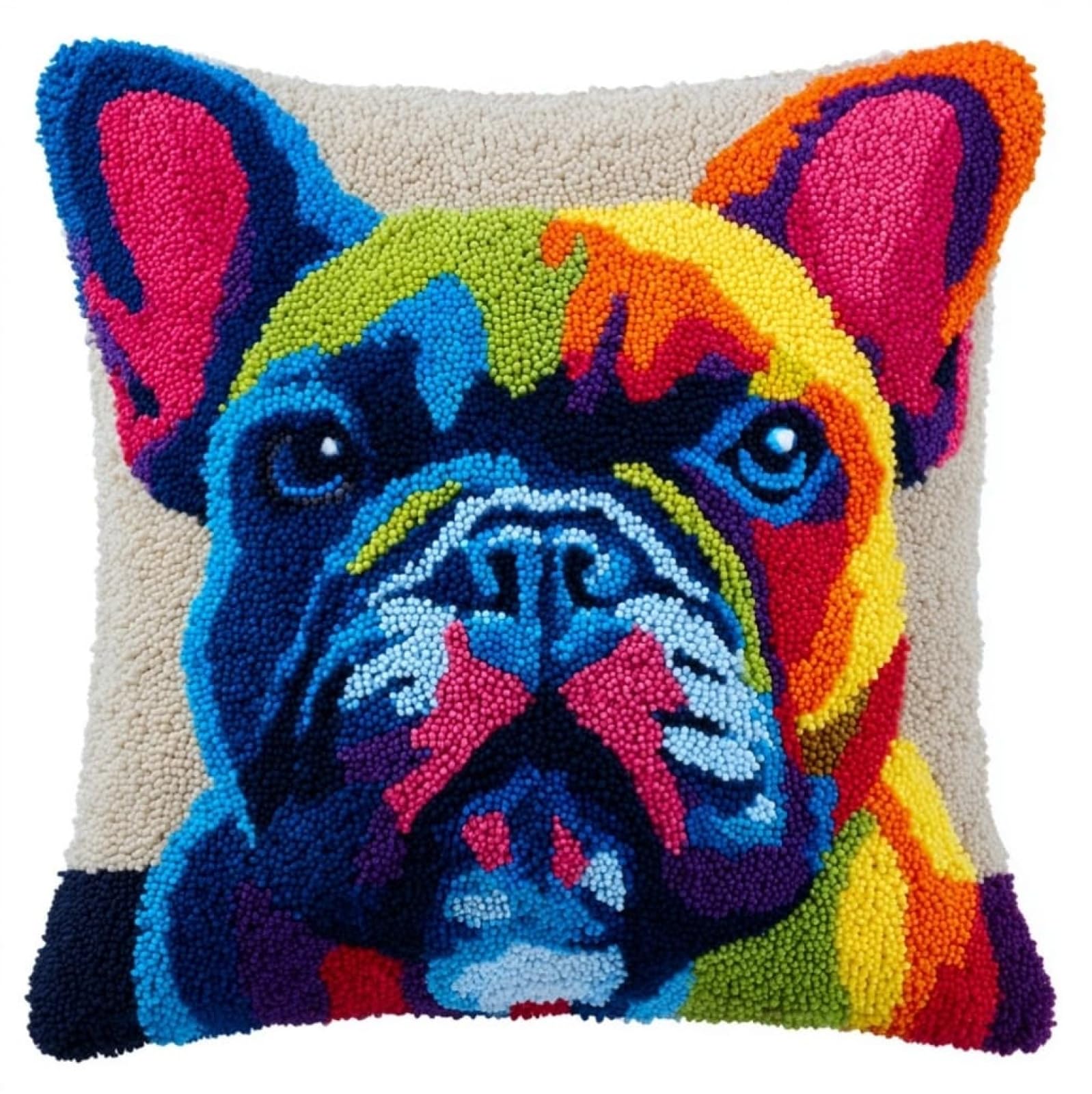 AxiangziK DIY Latch Hook Pillow Kit,French Bulldog