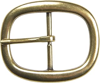 TBS-P6393- Brass Oval Center Bar Buckle - Fits 1-1/2