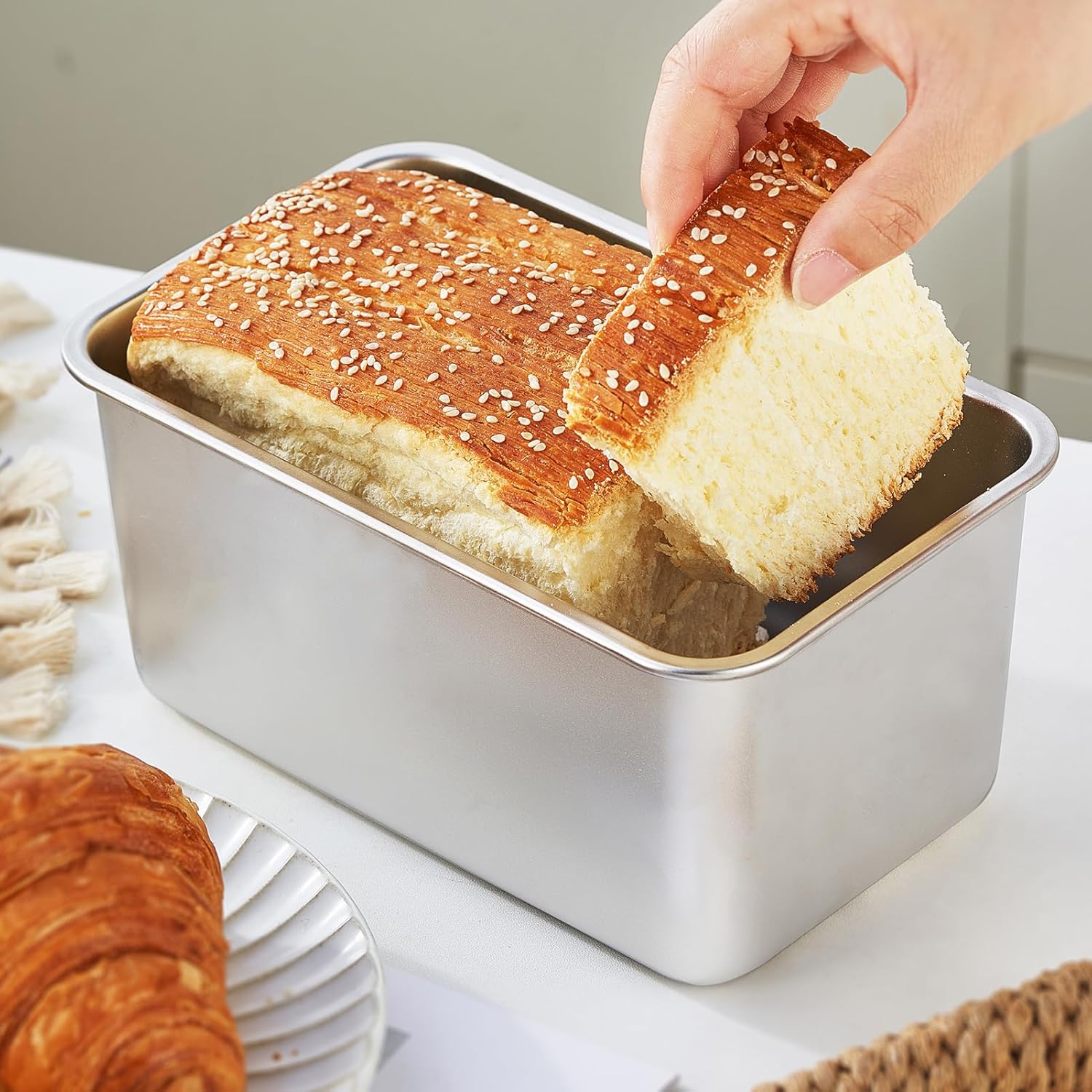 4-Inch Extra Deep Loaf Pan, 304 Stainless Steel Bread & Meatloaf Pan, Oven & Dishwasher Safe (8x5 Inch) - Image 8