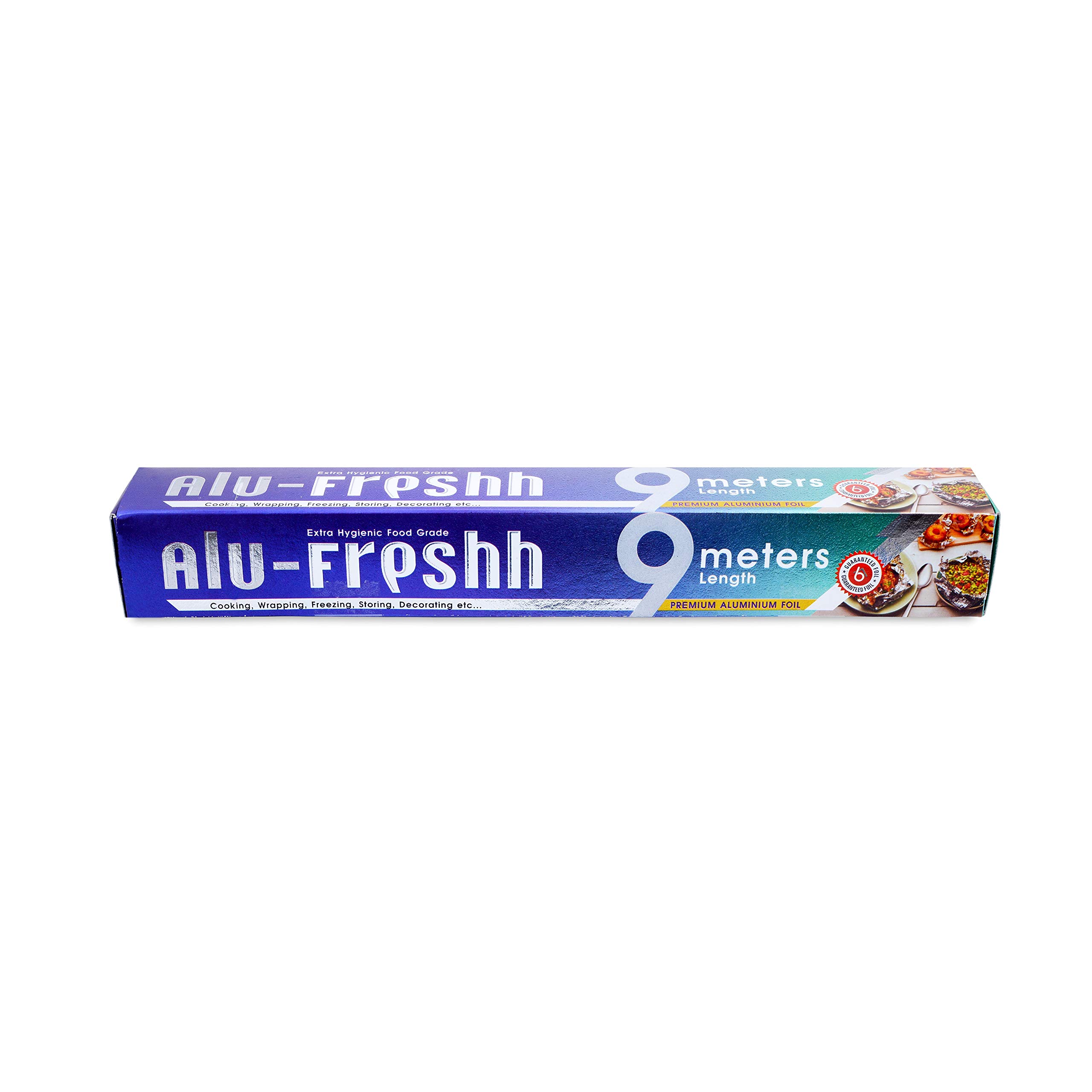 Rotolo di carta da cucina in alluminio color argento, spessore micron, per alimenti, resistente, per alimenti freschi, qualità alimentare, 9 metri (confezione da 3)