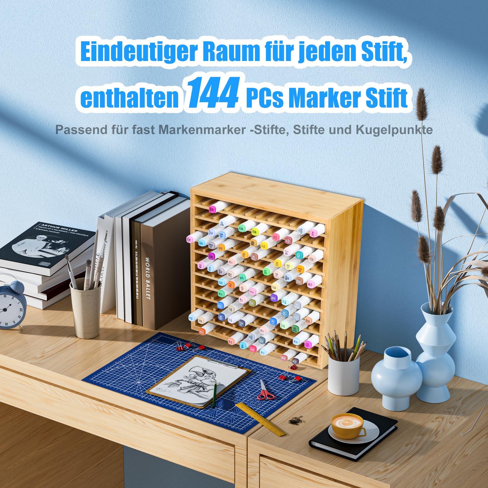 PORFOYO Markerorganizer, 240 pennen, organizer, pennenhouder voor