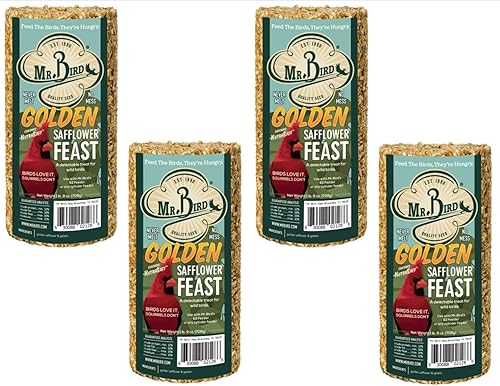 Miniatura 3 de Mr. Bird Paquete de 2 cilindros de semillas de aves silvestres Golden Safflower Feast de 25 onzas