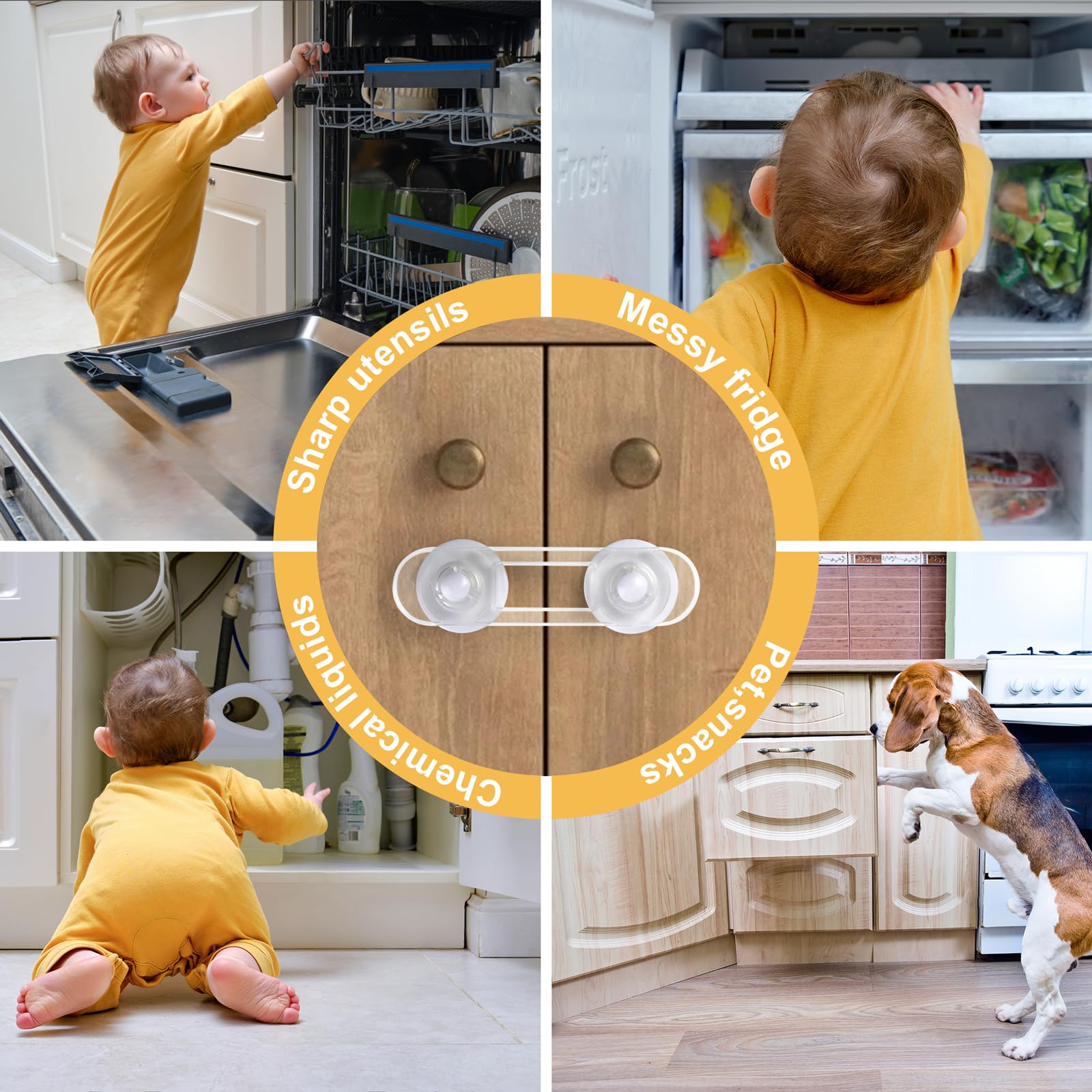Securite Bebe 12 Pièces,Bloque Tiroir Placards Loquets et Frigo Securite Placard Enfant Protection Bebe