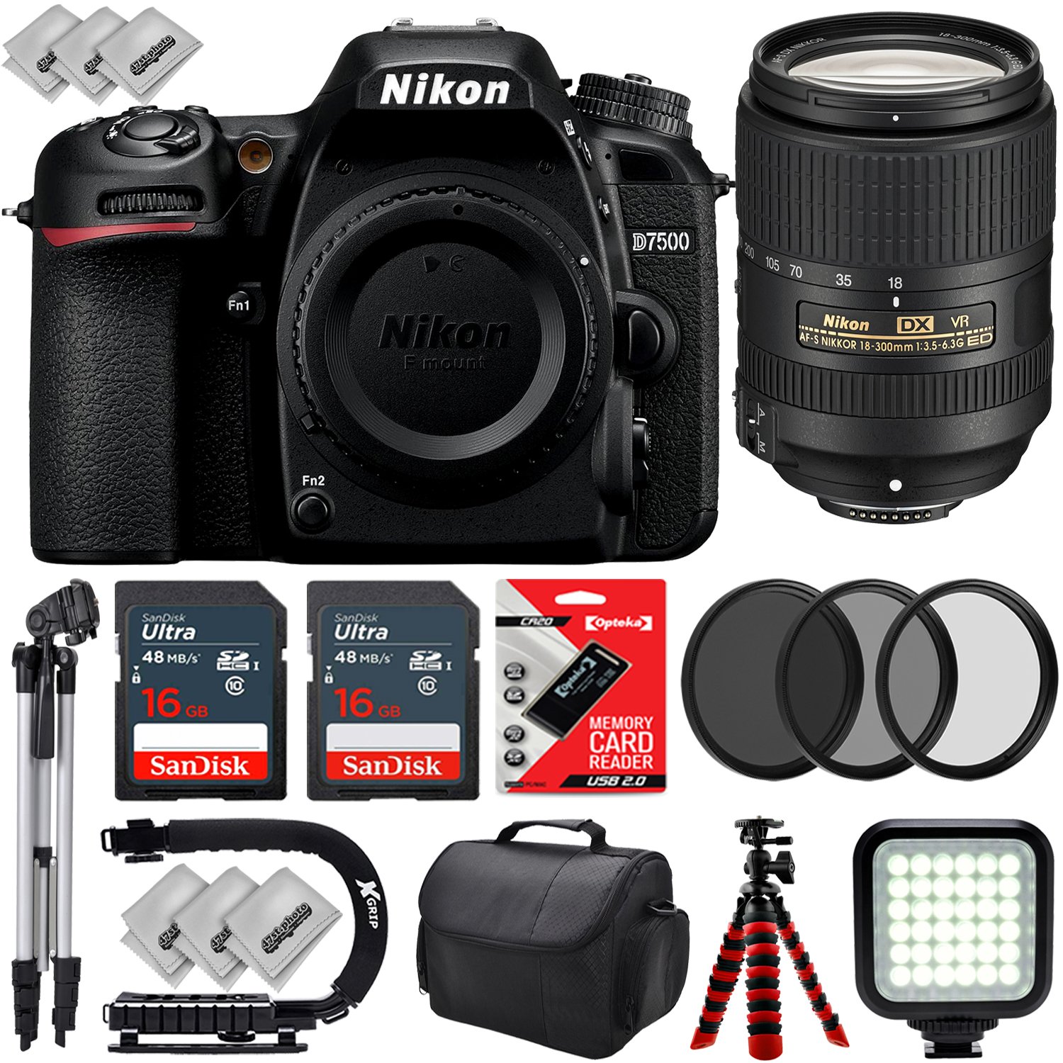 Nikon D7500 2160P Digital SLR Camera w/Nikon AF-S 18-300mm f/3.5 