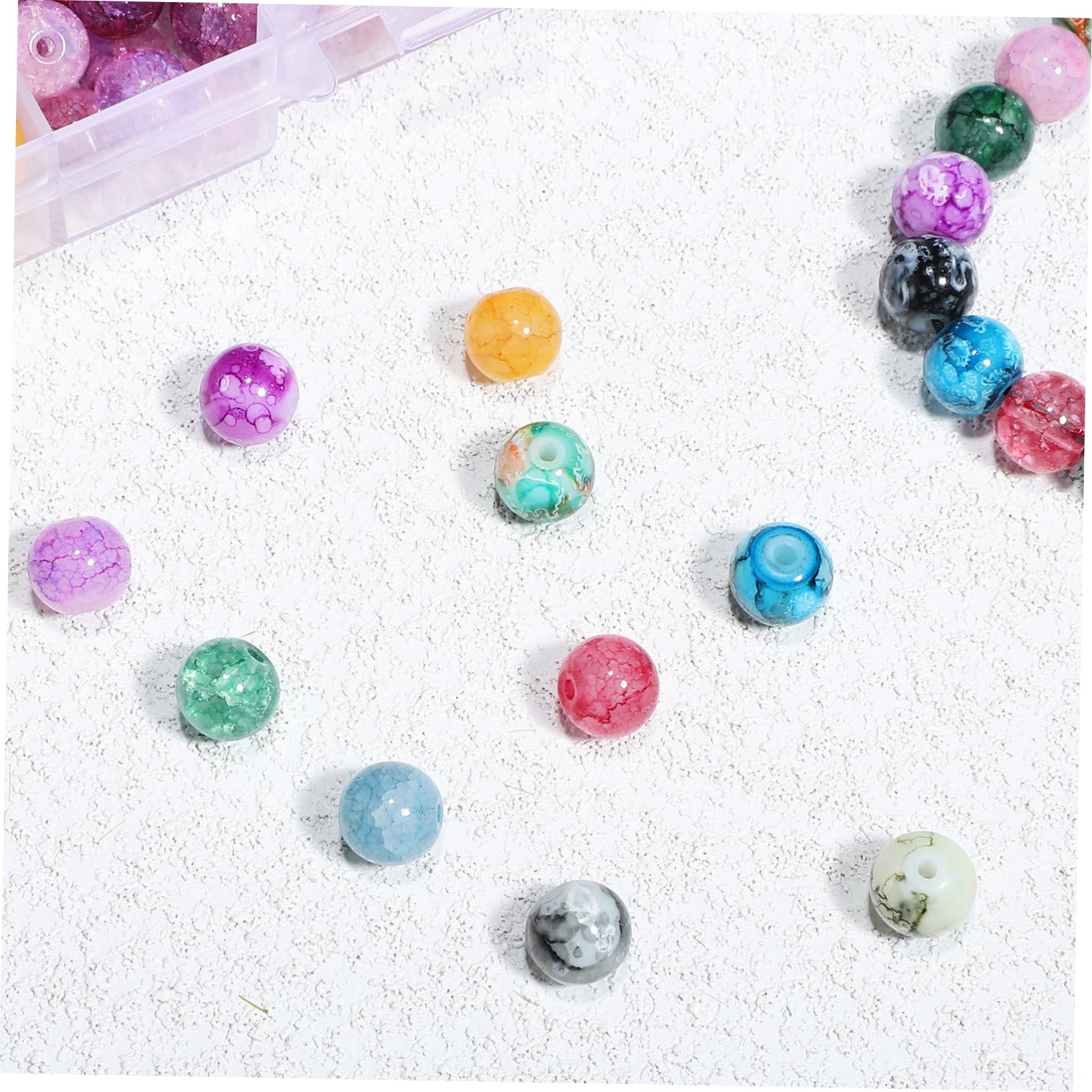 ARTIBETTER 5 Set Perline Rotonde Per Bigiotteria Con Filo Elastico Per Creare Collane E Braccialetti Fai Da Te Perline Per Gioielli Diy Con Filo 200 Pezzi*5