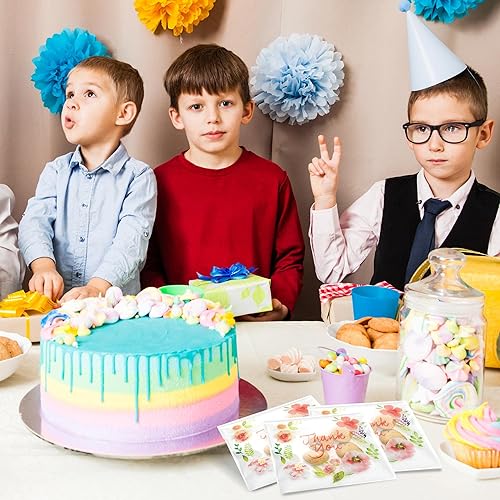 Miniatura 7 de NUOMI 100 bolsas de celofán con texto en inglés "Thank You", autoadhesivas, resellables, bolsas de golosinas para galletas, velas, jabón, 5.5 x 6.7