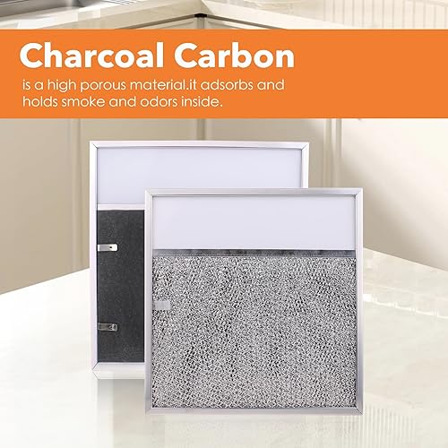 Miniatura 6 de Filtro de campana extractora con lente ligera para Broan-NuTone Filtro de aluminio de escape de cocina R610045, R610050, SR610045, compatible con