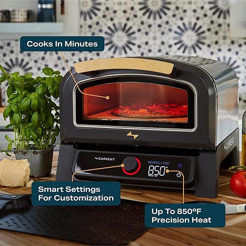 Miniatura 7 de Current Horno eléctrico inteligente Model P para pizza, 12 pulgadas, 850 F máximo, 8 modos de cocción, conectividad de aplicación para monitoreo de