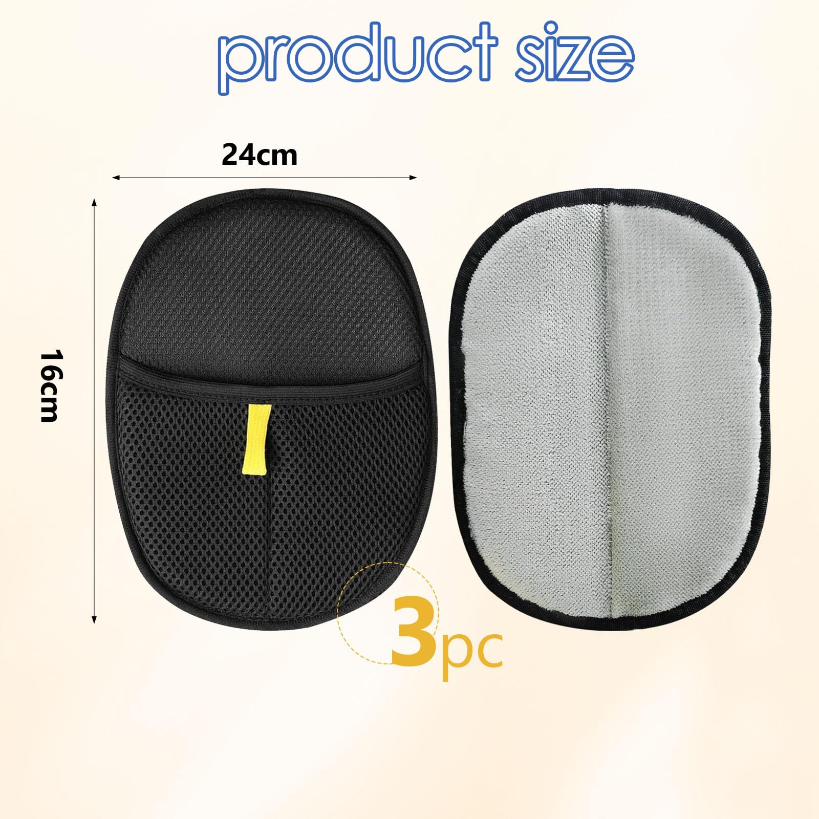 3Pcs Pet Grooming Gloves for Cats & Dogs, Double Sided Static Brush Design, Removes Hair with One Wipe, Gentle Washing - Image 4
